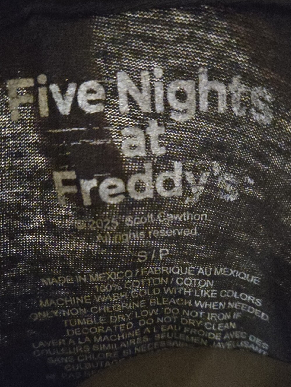 Five Nights At Freddy's Black Graphic Tee with Colorful Monster Faces - Picture 2 of 6